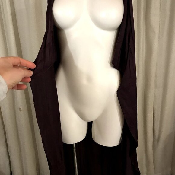 Young Fabulous & Broke NEW! YFB Maxi Slip Dress Wrap Deep Purple SMALL - Picture 10 of 14